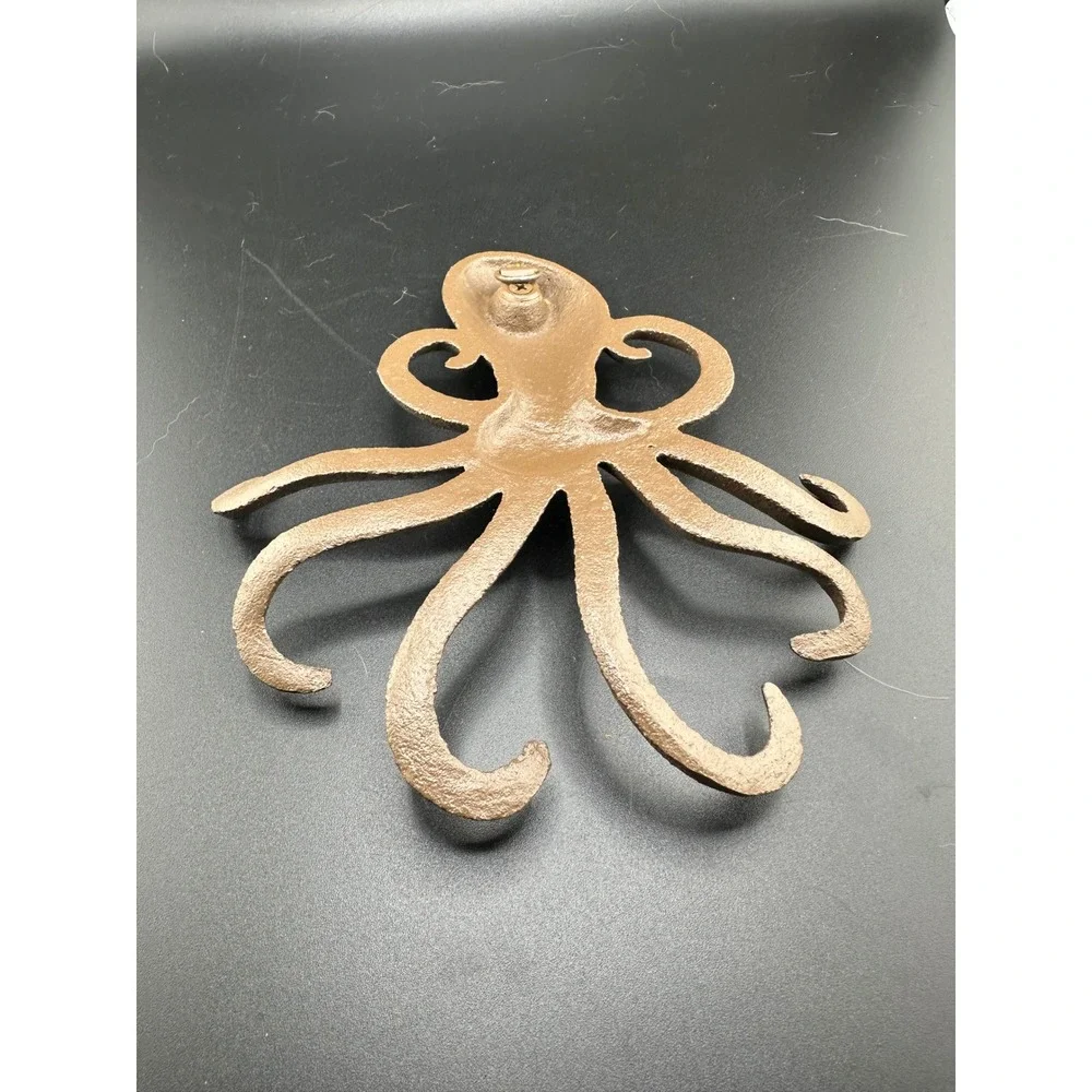 Octopus 8 tentacles Brush Bronze Cast Iron Nautical Wall Decor Greyjoy GOT Heavy